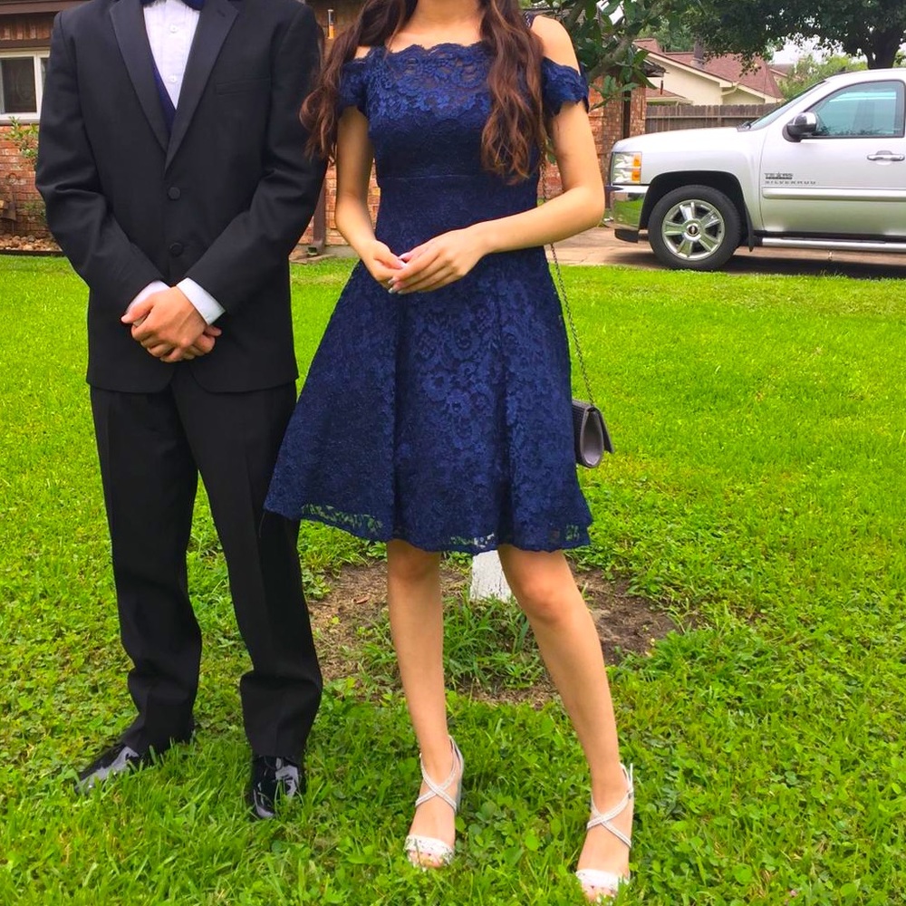 Navy blue dress damas Quinceañera
